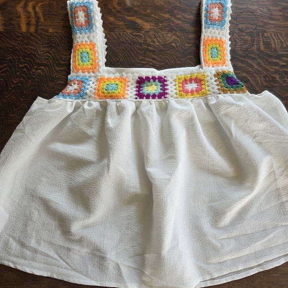 no brand Tops - Baby Doll Style Cropped Crochet Strapped Top Size S